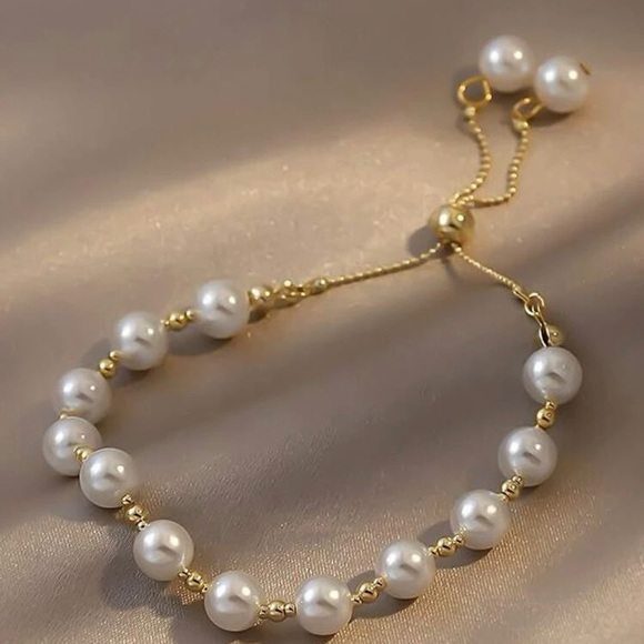 Pulsera perlas de plástico elegante . 🌸 - Picture 2 of 3